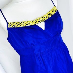 BCBG Silky Tank Top, Neon Beading on Neckline, Sz M, NWT